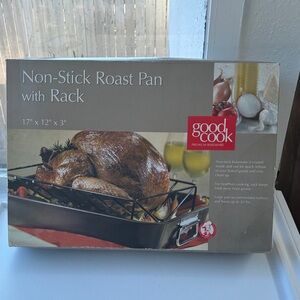 Premium Non-Stick Roast Pan with Rack - Black